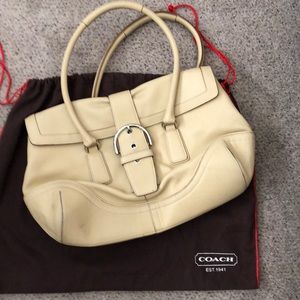 Tan leather coach bag